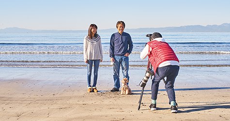 2人の思い出の場所で、プロによる出張撮影